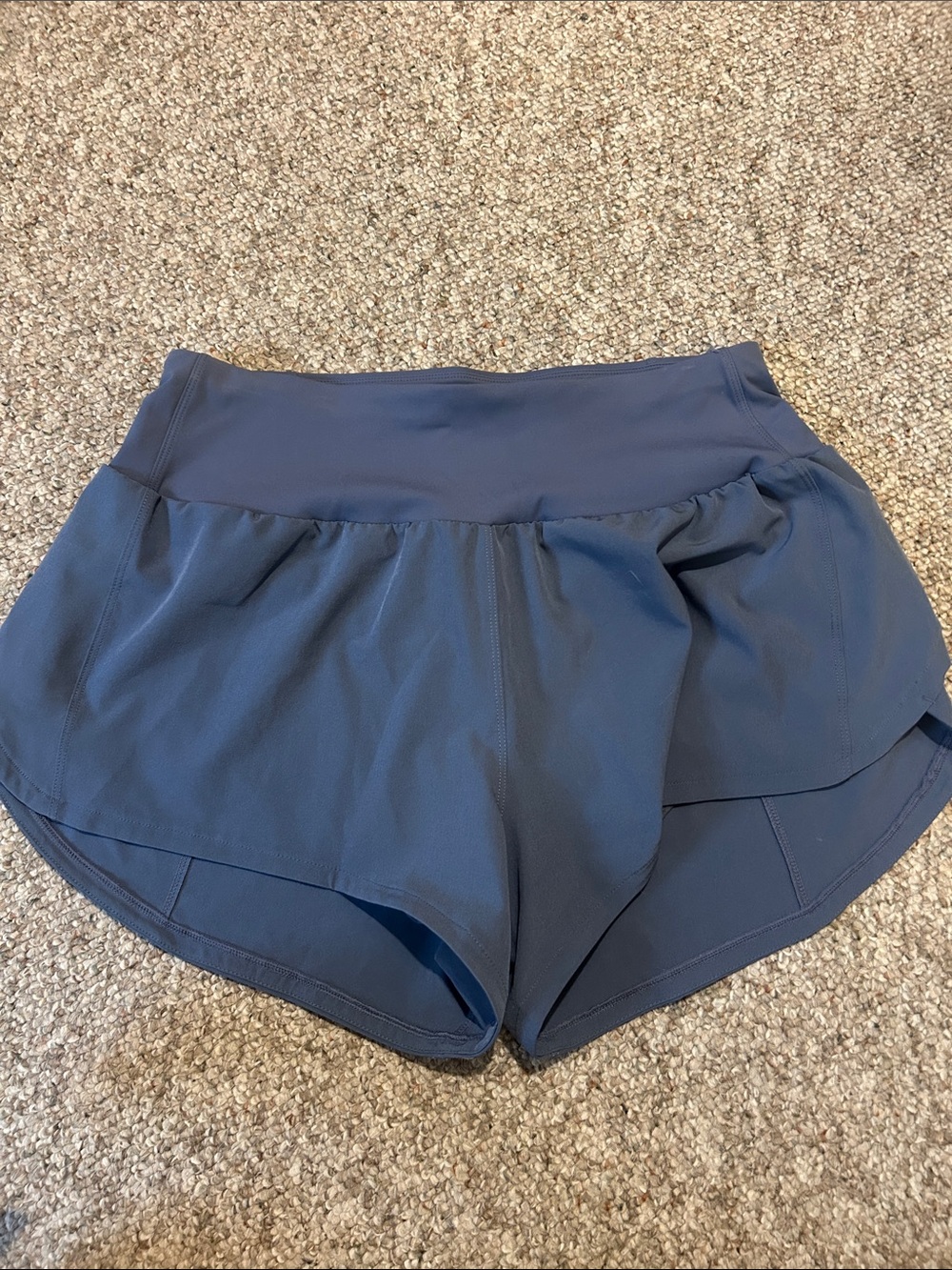 Women's Slate Blue Athletic Layered Running Shorts